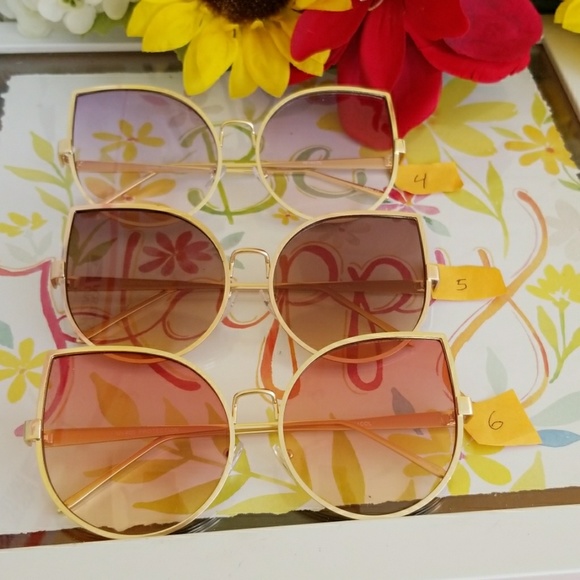 Wire Cat Eye Frame Sunglasses Fashion Eyewea - Picture 3 of 8